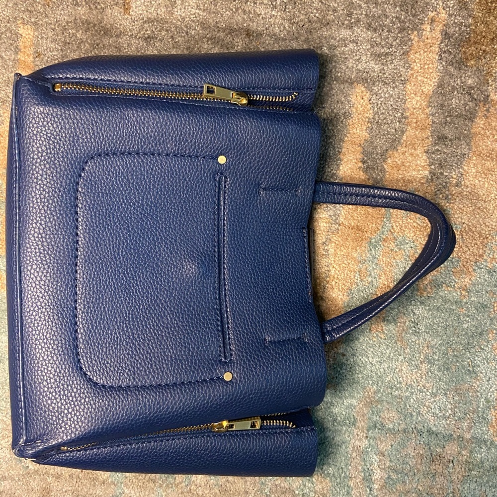 Navy blue leather Ann Taylor purse